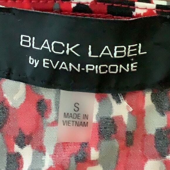 Evan Picone Black Label Multi Colored Long-Sleeve Wrap Blouse Size S - Picture 3 of 4